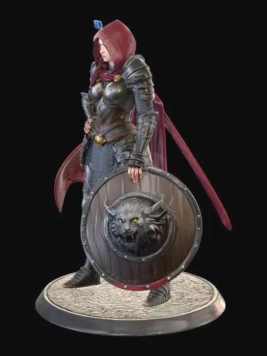 3D model for Warrior of the Crimson Cloak