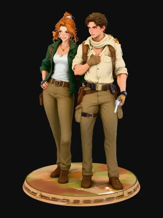 3D model for Adventurous Duo in the Jungle