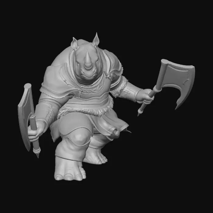 3D model for Rhino warrior