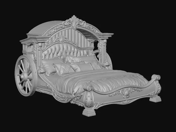 3D model for Style Bed in Dark  Wood