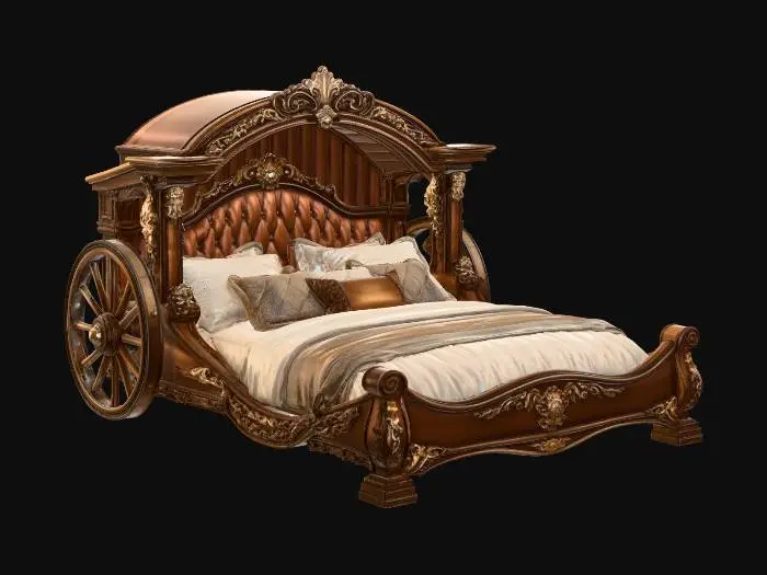 3D model for Style Bed in Dark  Wood