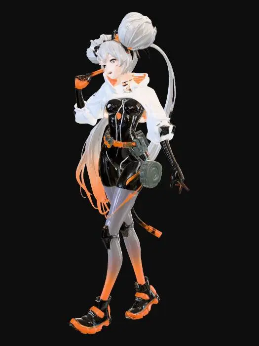 3D model for Neon Blaze Catgirl