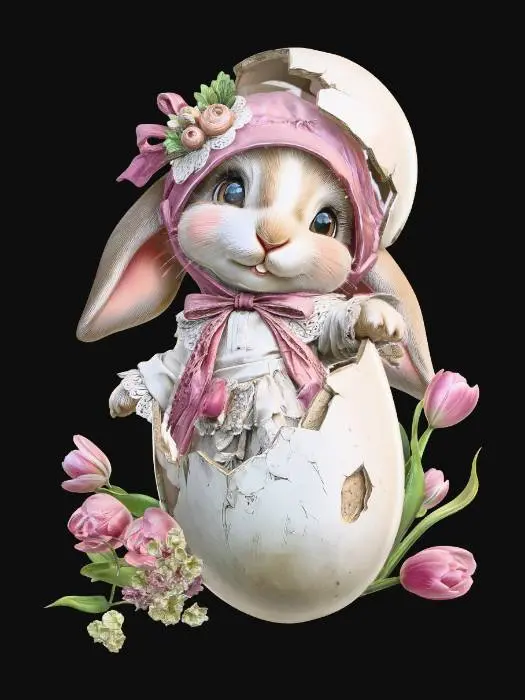 3D model for Bunny in a Cracked Egg