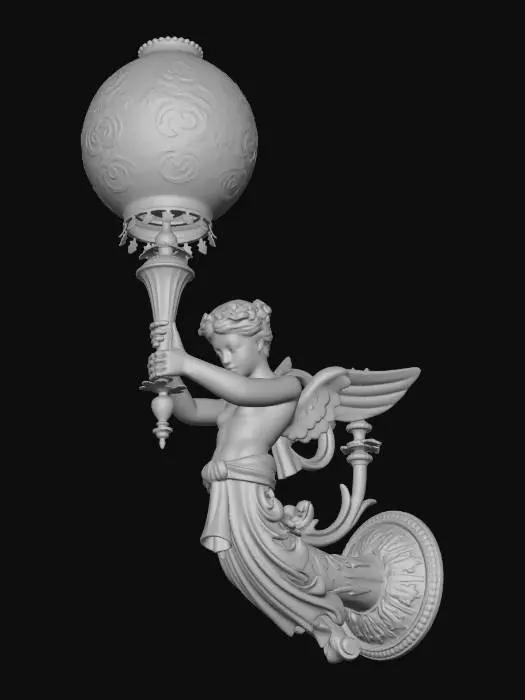 3D model for Winged Angel Sconce Lamp