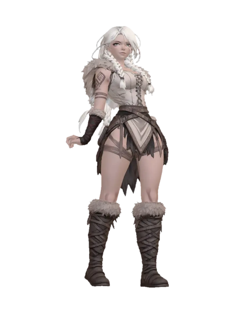 Icebound Huntress - Vigilante 3D model, vytvořený pomocí AI