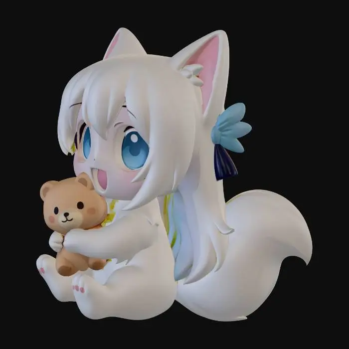 3D model for Snowy Fox Kit Hug