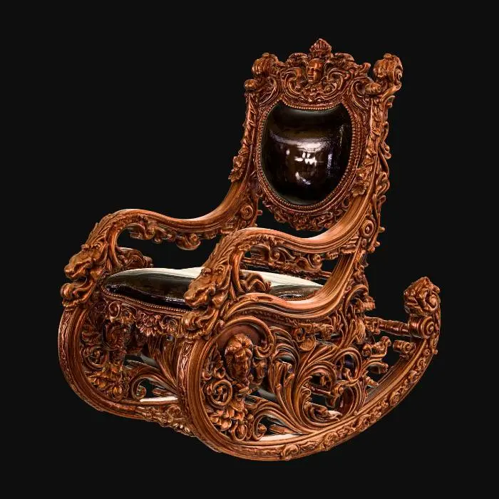 3D model for Golden Rococo Rocking Chair
