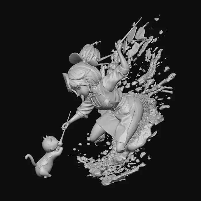 3D model for The Painter and the Cat