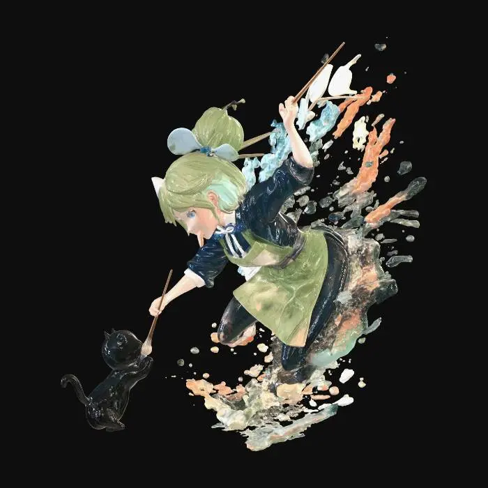 3D model for The Painter and the Cat