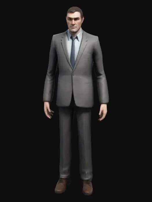 3D model for make a tall man who has something off about him