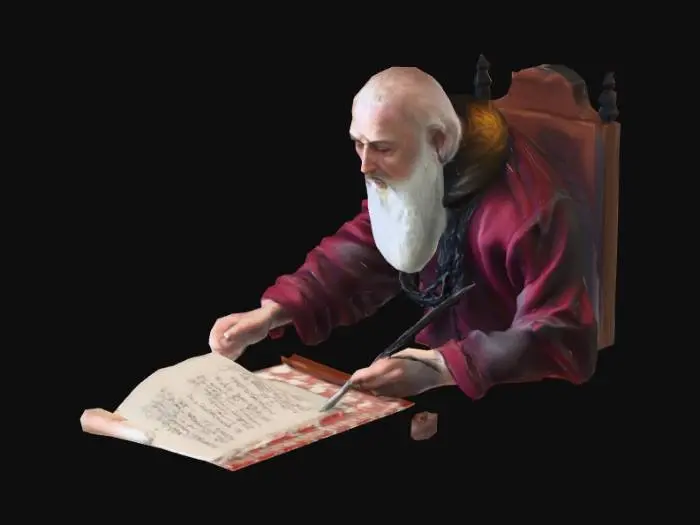 3D model for An old scribe sits at a desk