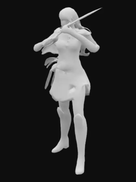 3D model for She Ra with short white dress and red cape
