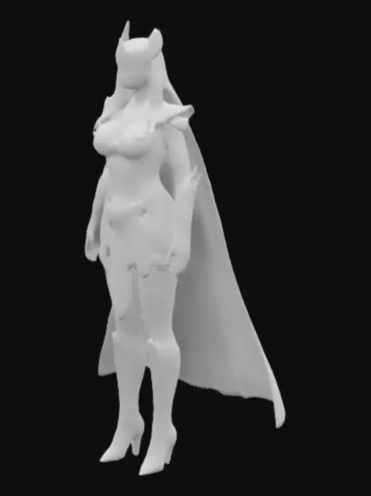 3D model for She Ra with short white dress and  long red cape
