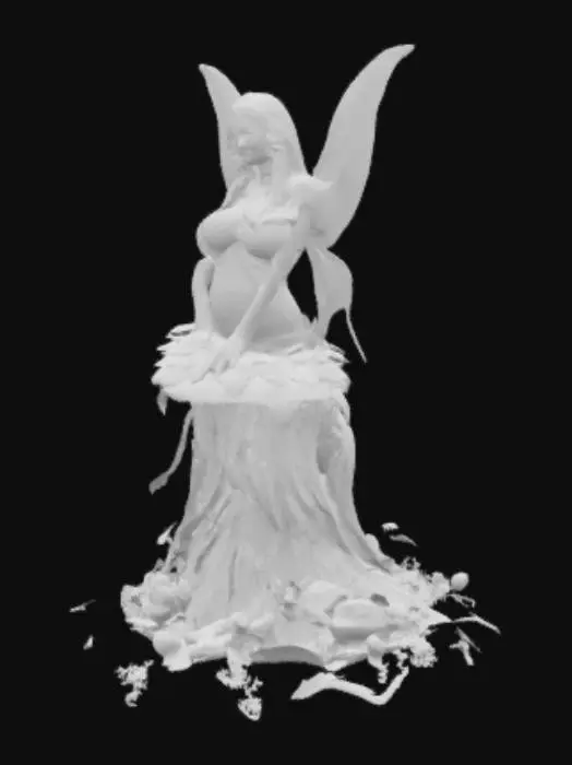 3D model for #fairy# beautiful fat dark haired fairy with big wings
