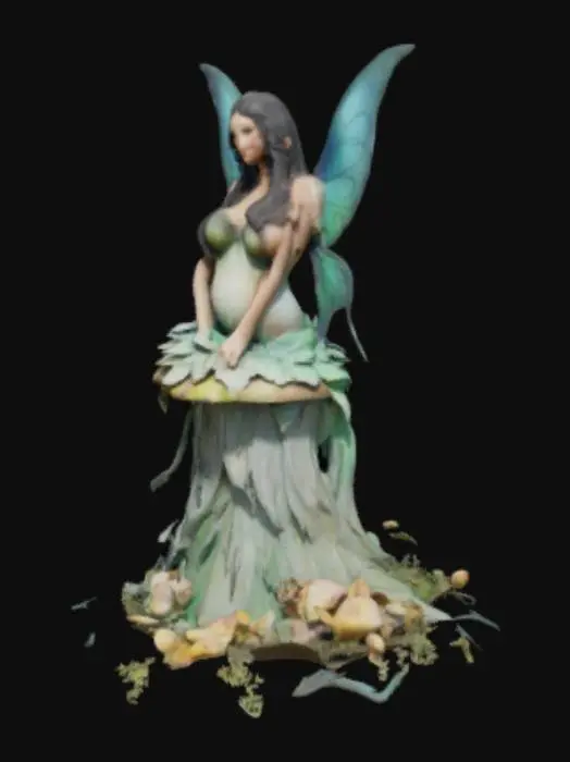 3D model for #fairy# beautiful fat dark haired fairy with big wings
