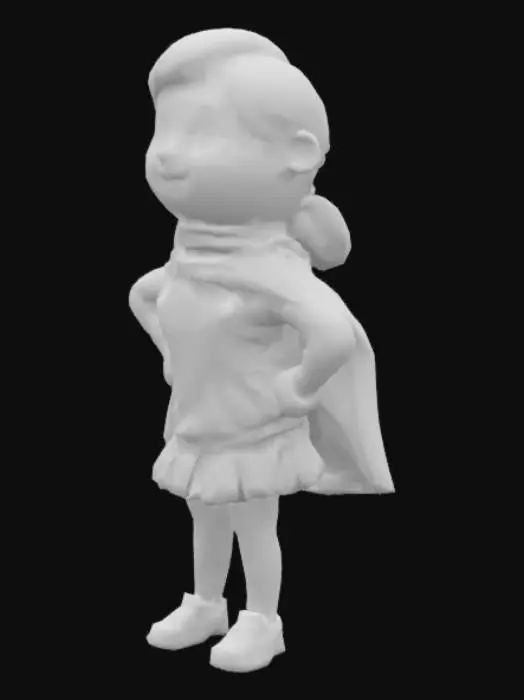 3D model for Cartoon Blob dressed as Supergirl
