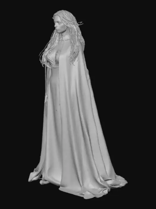 3D model for Scary female Vampire, massive fangs, long black cloak, long black dress, black hair, pointed ears.
#Halloween2025#