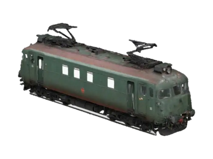 cold war era train - Locomotive 3D model, vytvořený pomocí AI