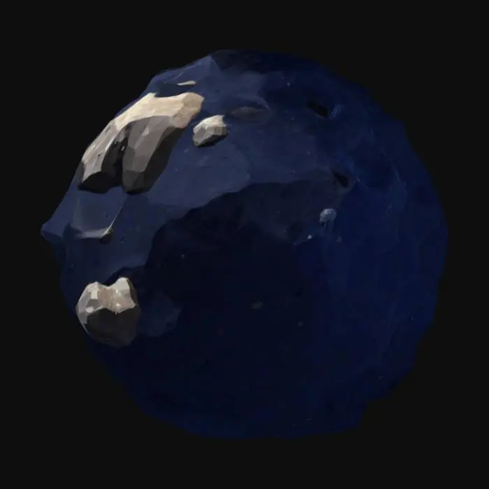 3D model for A toon asteroid, low poly, high contrast, cartoon, craters
