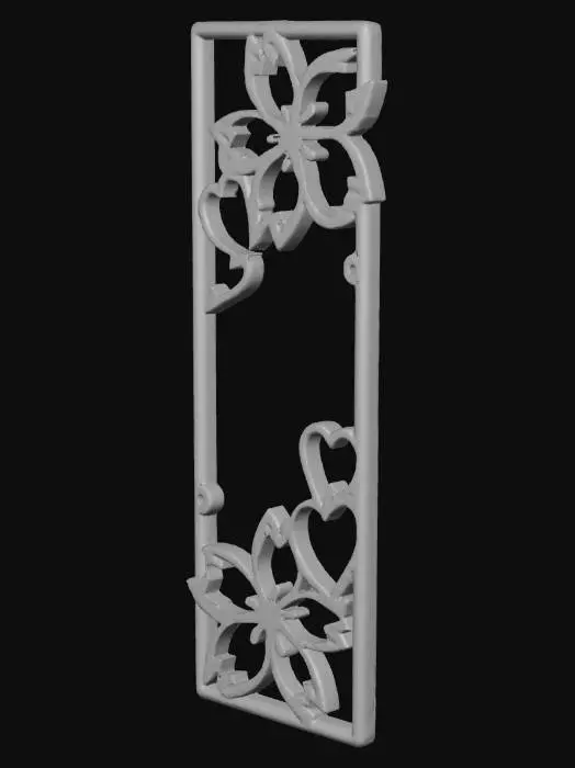 3D model for Floral Hearts Border