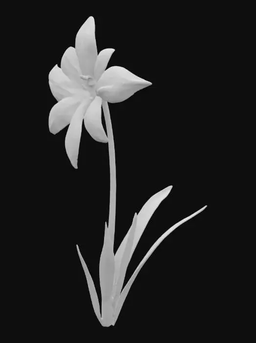 3D model for texas bluebell, flower, with tall stem well detailed
