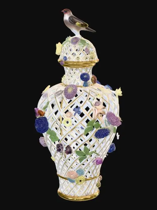 3D model for Meissen Reticulated Basketwork Vase