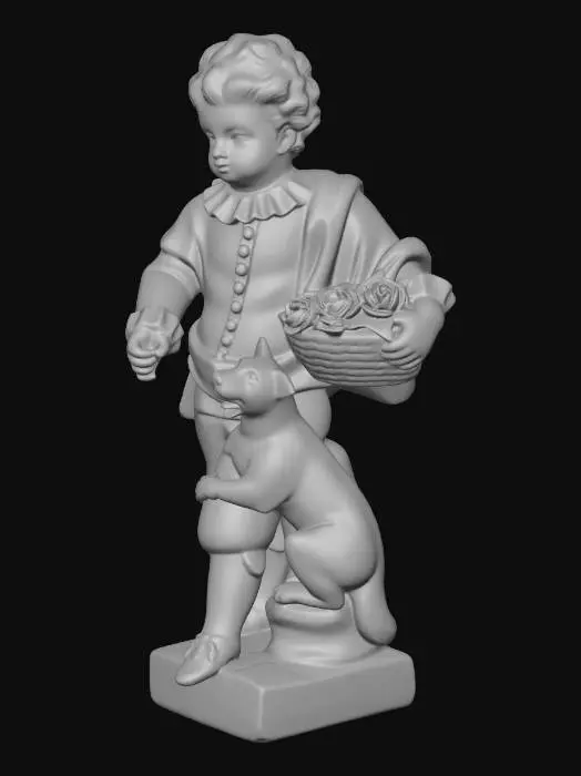 3D model for Meissen Niño y perro Porcelana Figurin