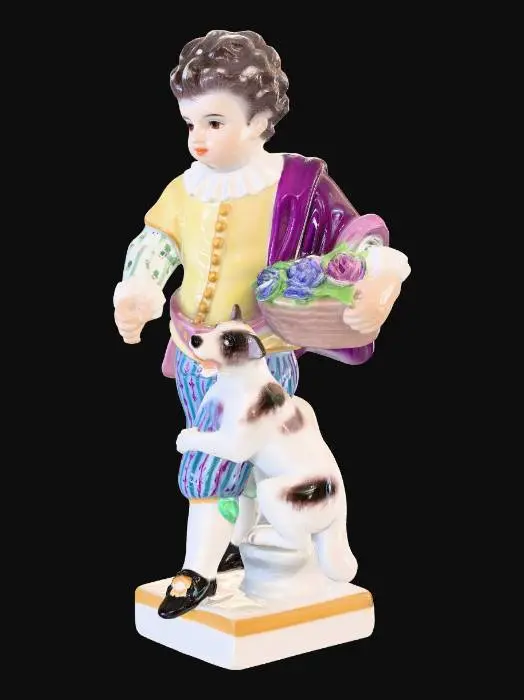 3D model for Meissen Niño y perro Porcelana Figurin