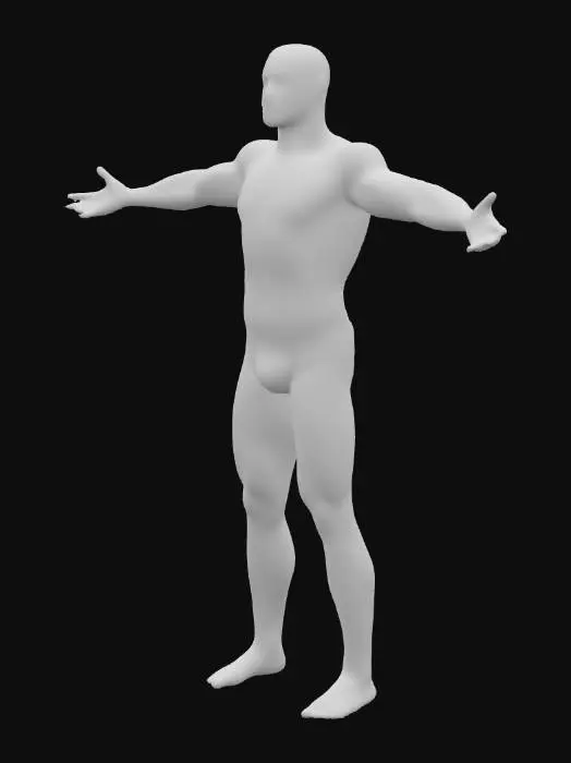 3D model for Обычная модель человека в трусах, мужчина