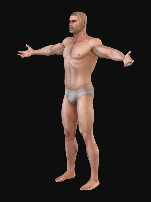 3D model for Обычная модель человека в трусах, мужчина