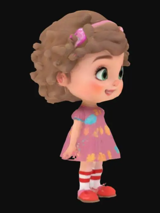 3D model for cute small girl 3d disney style look