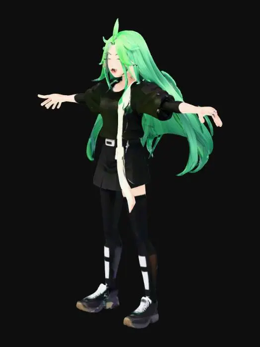 3D model for LuckyCyan A/T Pose 1stTRY