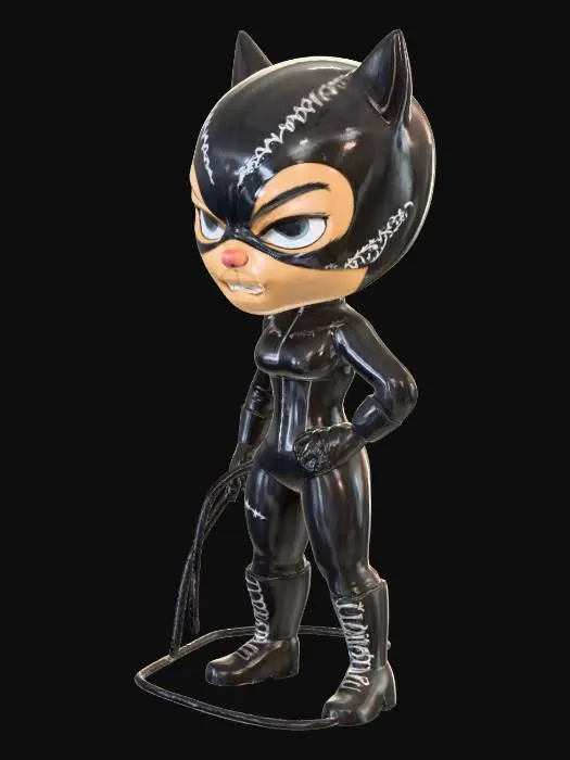 3D model for Catgirl Chibi Warrior