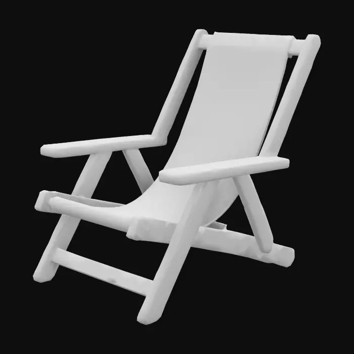 3D model for cartoony stylized deck chair

