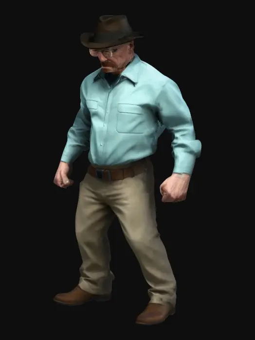 3D model for Genarate walter white in his hiesenburg form but the twist is he is jacked and he has his hat.