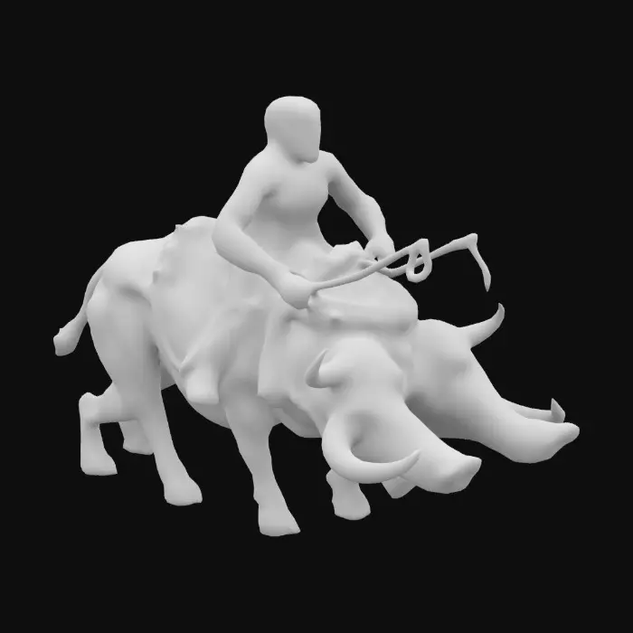 3D model for Genarate hog rider but he and the hog are absolutley jacked and he is buiscut oliva size and ronnie coleman size and the hog is also massive and he has pants on and he is shirtless HE IS ON THE HOG RIDING IT