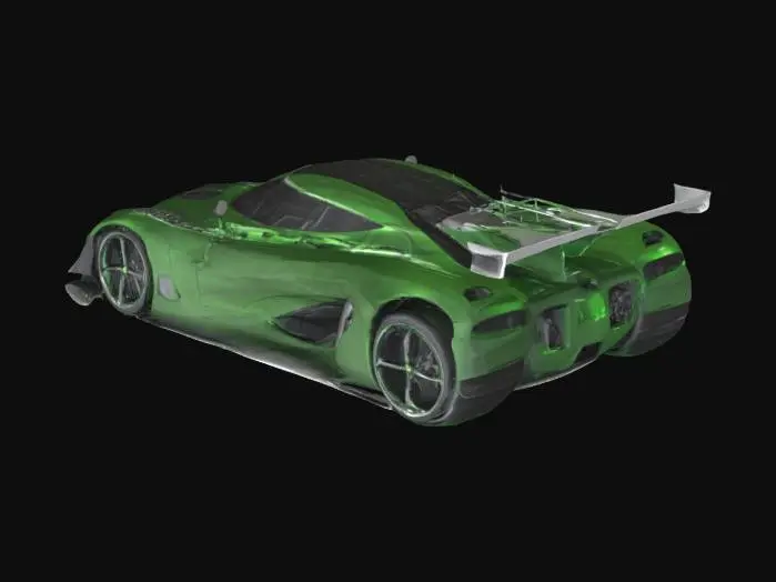 3D model for Green Hypercar on Roadway