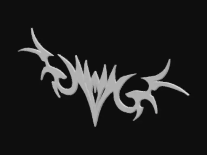 3D model for pendent tribal, thick from sides
