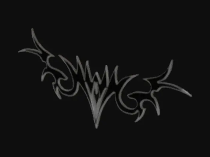 3D model for pendent tribal, thick from sides
