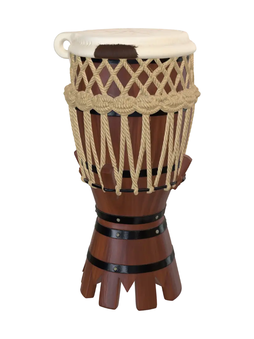 Djembe Drum - Rhythm 3D model, vytvořený pomocí AI