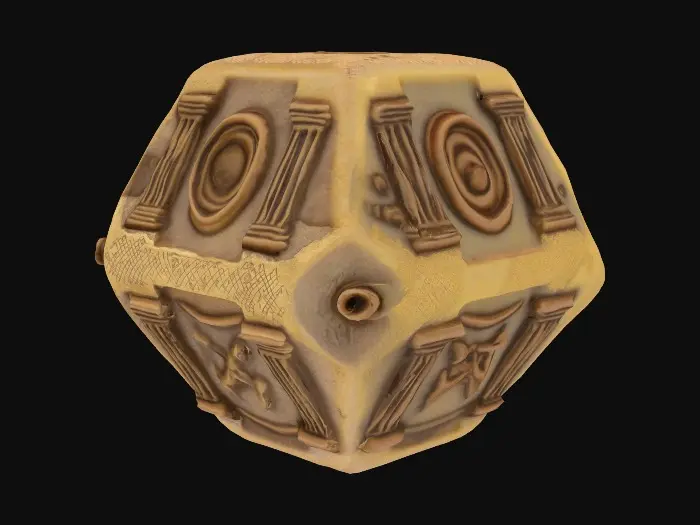3D model for one dice with ancient ruins on it., #AroundTheWorld#