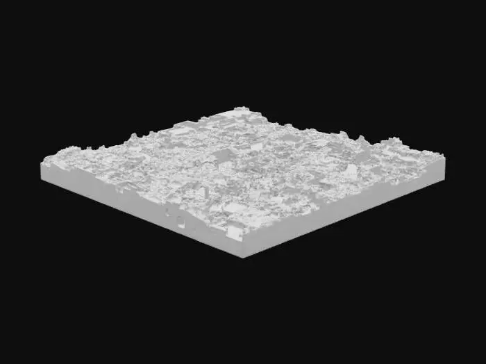 3D model for a minecraft world filled with many biomes and with crazy mountain and cave generation