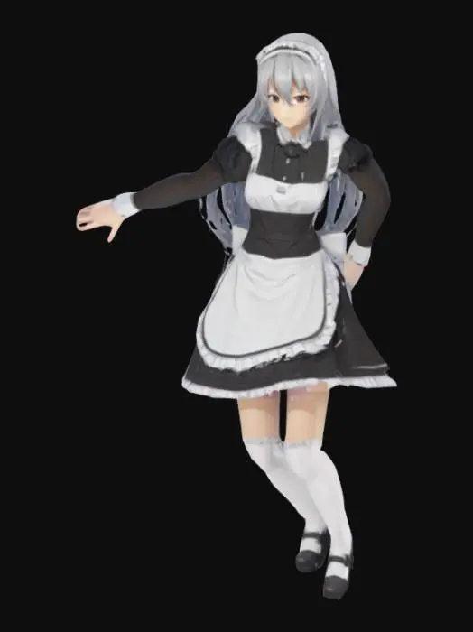3D model for Maid in T-Pose