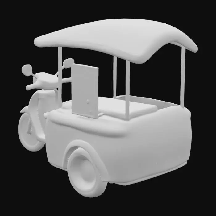 3D model for Ice Cream Cart Scooter วอลล์