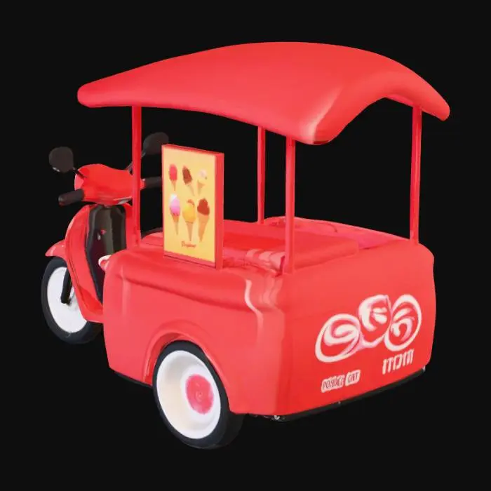 3D model for Ice Cream Cart Scooter วอลล์