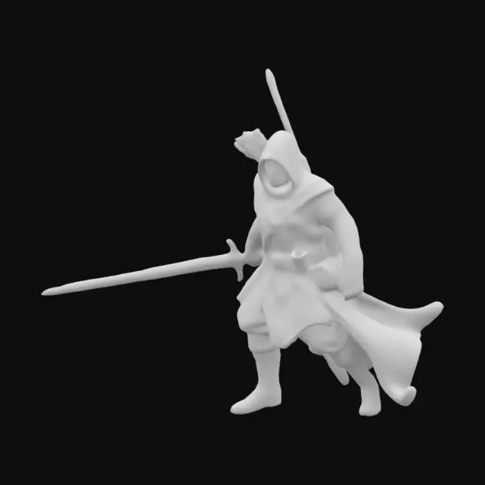 3D model for Hooded Warrior Statue