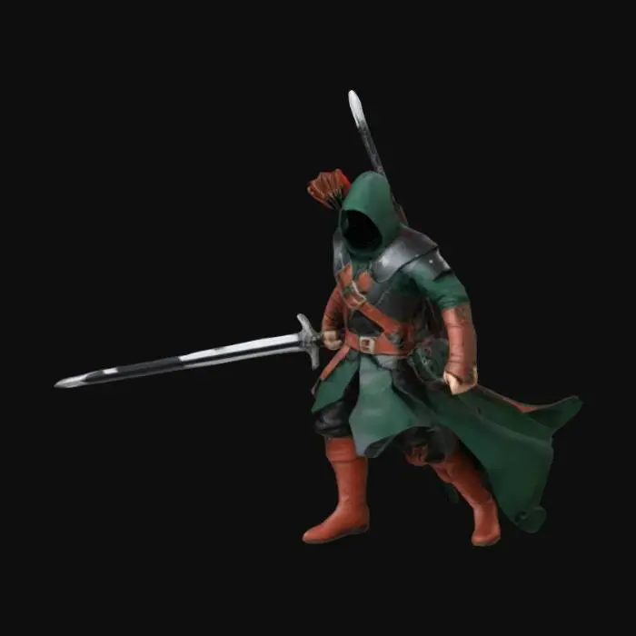3D model for Hooded Warrior Statue