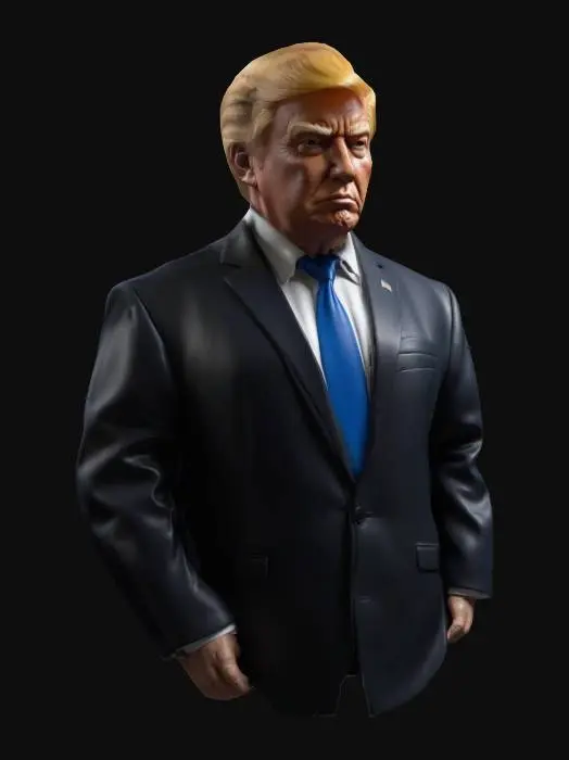 3D model for Ultra-realistic Donald Trump, full body, wear suit