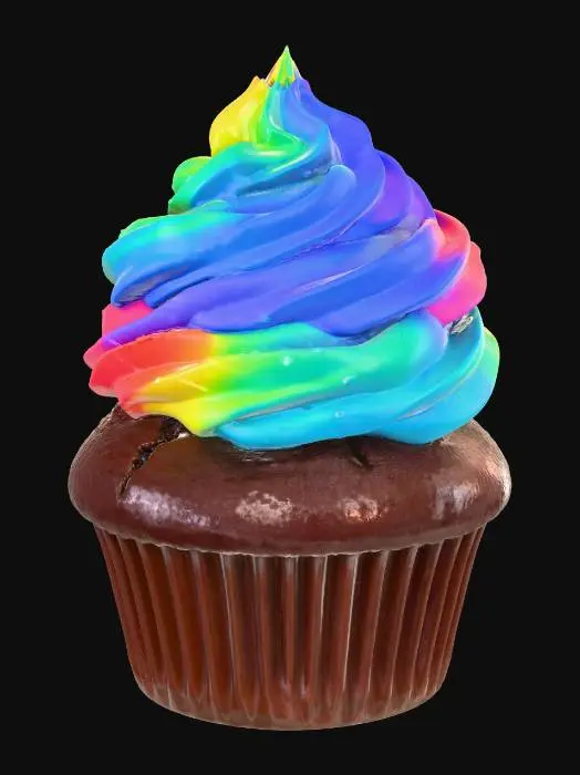 3D model for Rainbow Swirl Cupcake