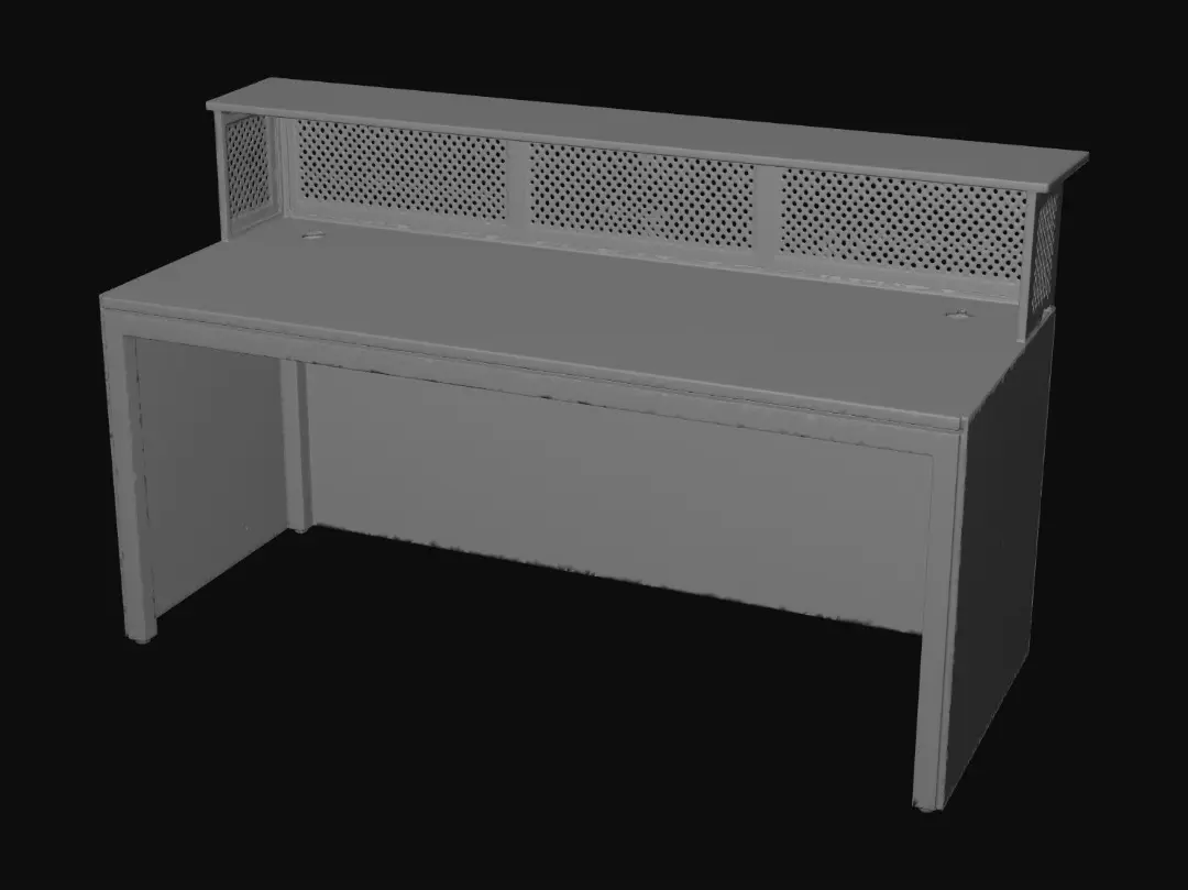 3D model for Executive desk with perforated back panel